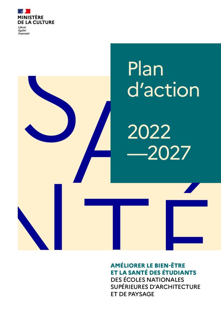 Première page de la ressource PDF Plan d’action 2022-2027 du ministère de la Culture : améliorer le bien-être et la santé des étudiants des ENSA(P)
