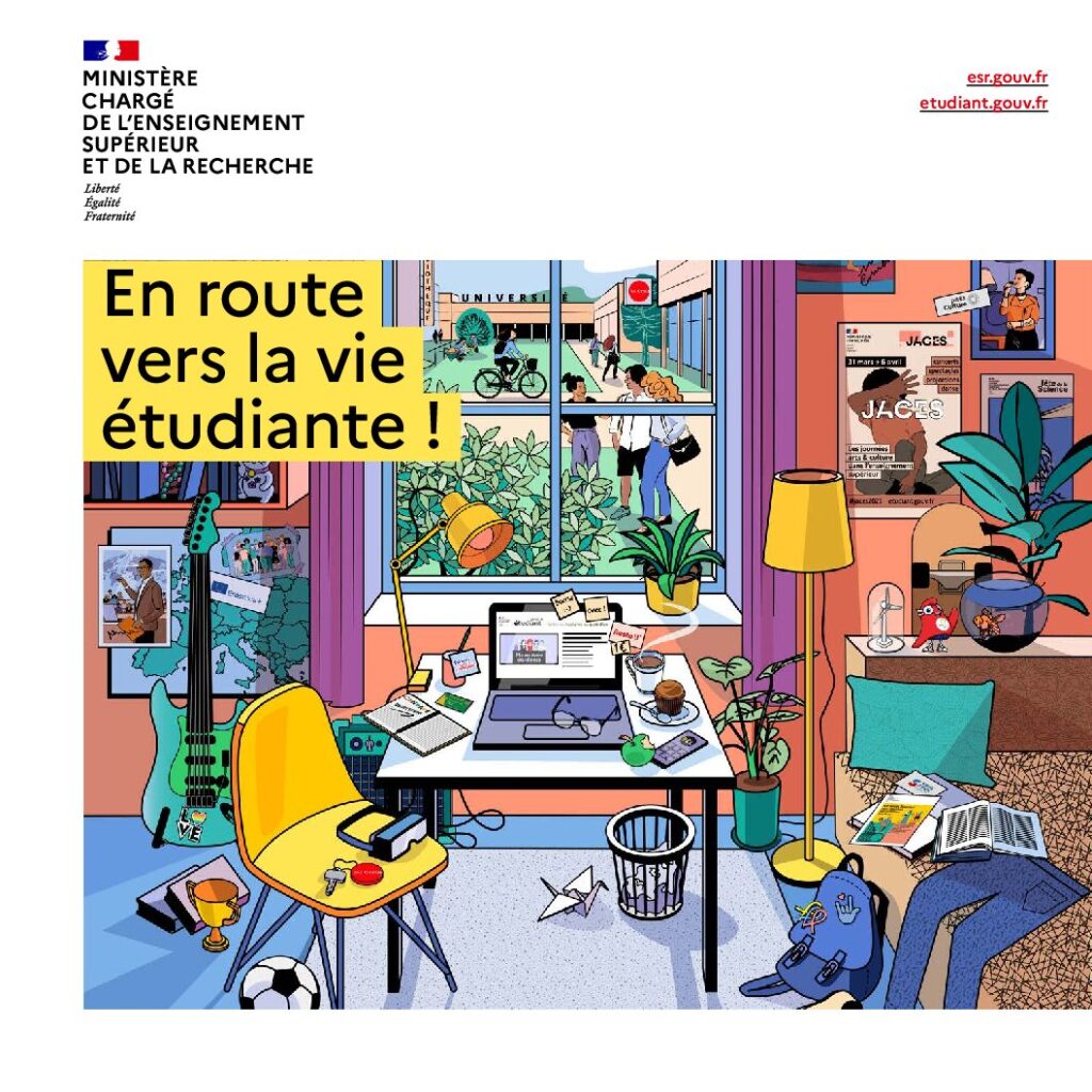 Première page de la ressource PDF Guide de la vie étudiante à destination des lycéens édité par le ministère de l'Enseignement supérieur et de la recherche, 2025
