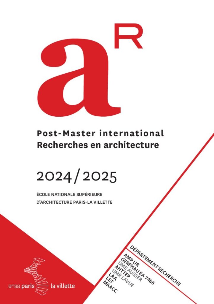 Première page de la ressource PDF Post-master's program Recherches en architecture, 2024-2025