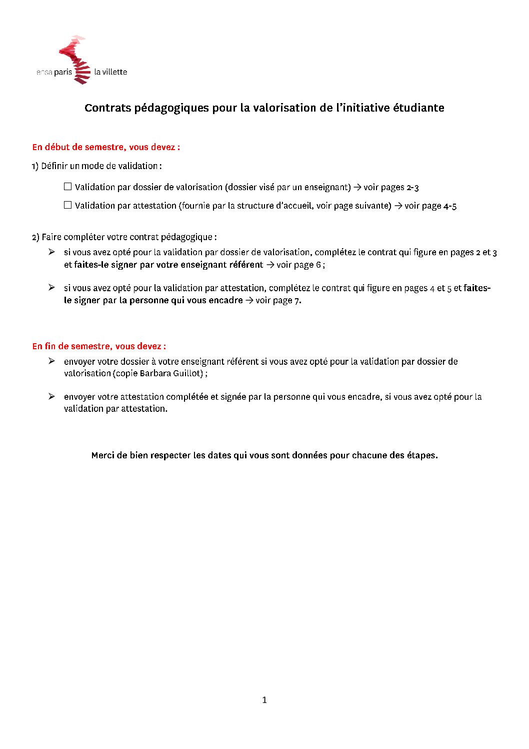 Première page de la ressource PDF Contrat pédagogique - Valorisation de l'engagement étudiant, 2025