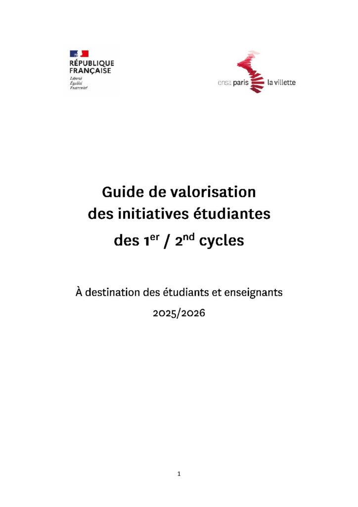 Première page de la ressource PDF Guide de la valorisation de l’engagement étudiant, 2025-2026