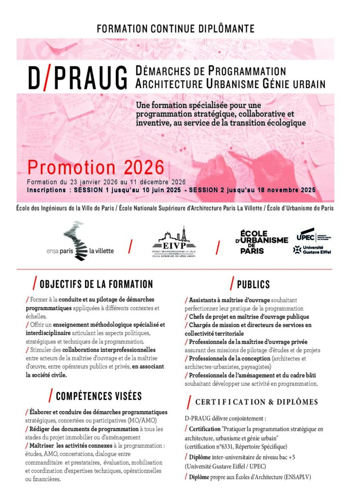 Première page de la ressource PDF Plaquette de présentation D-PRAUG, promotion 2026