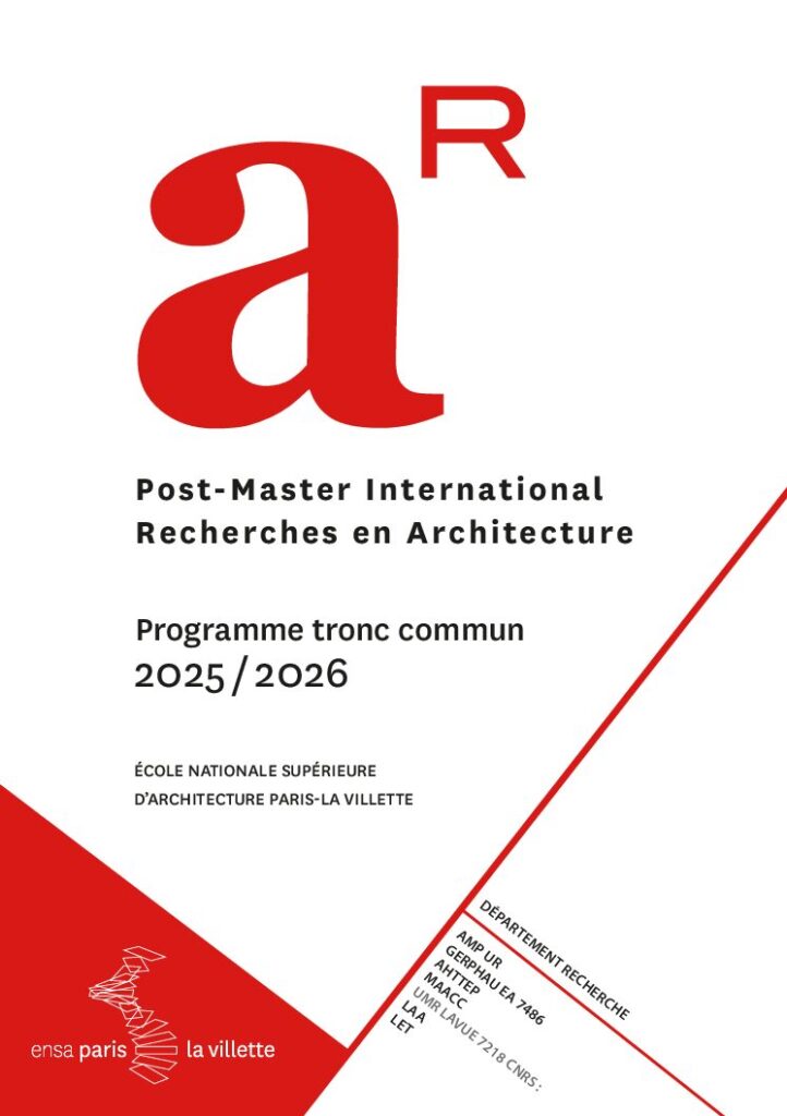 Première page de la ressource PDF Programme du post-master Recherches en architecture, 2025-2026